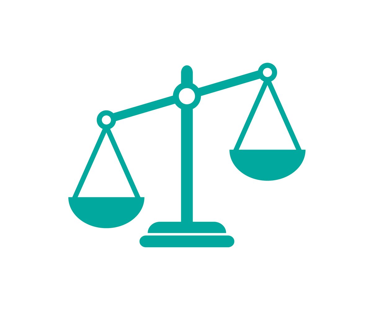 Bild på en våg där ena vågskålen väger tyngre